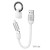 U87 Cool 2-In-1-Silicone Charging Cable For Lightning+Type-c-(l=0.2m)  - White